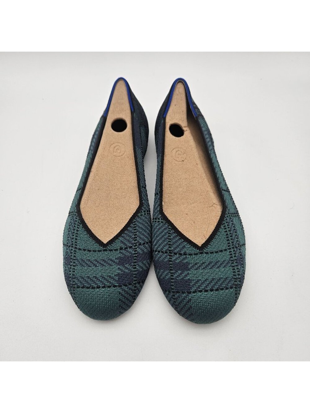 Rothys The Flat Pine Plaid Preppy Round Toe Slip On Flats Womens Sz 9.5 NEW